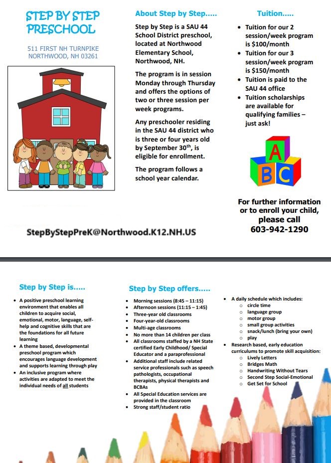 Tuition information for Step-by-Step Preschool